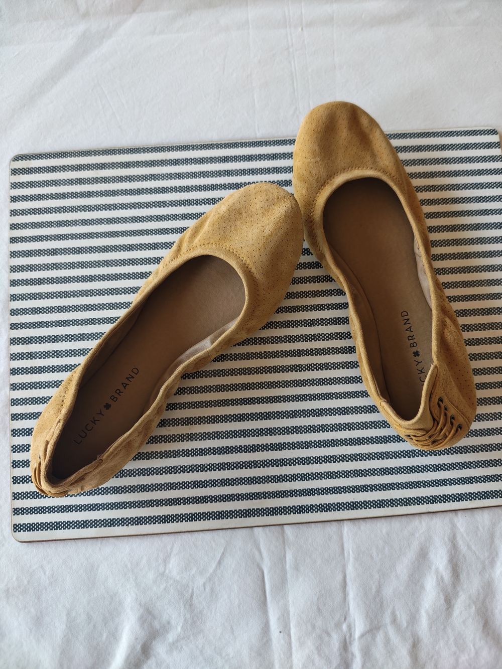Lucky Brand Women's Mustard Suede Ballet Flats